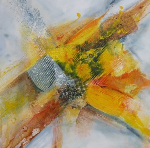 "Ein Hauch des gelben Engels", Acryl auf Leinwand, 80 x 80 cm