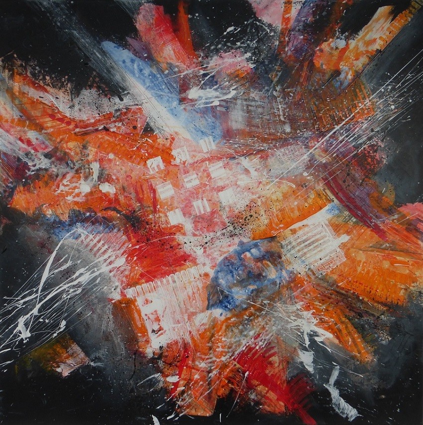 Acryl auf Leinwand 80 cm x 80 cm "Buntes Faschingstreiben "